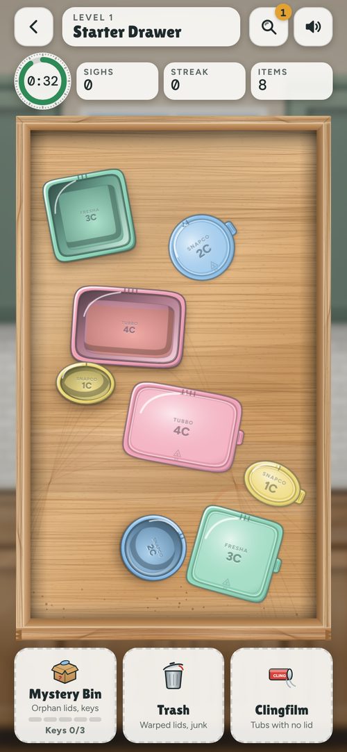 A drawer of mismatched tubs and lids